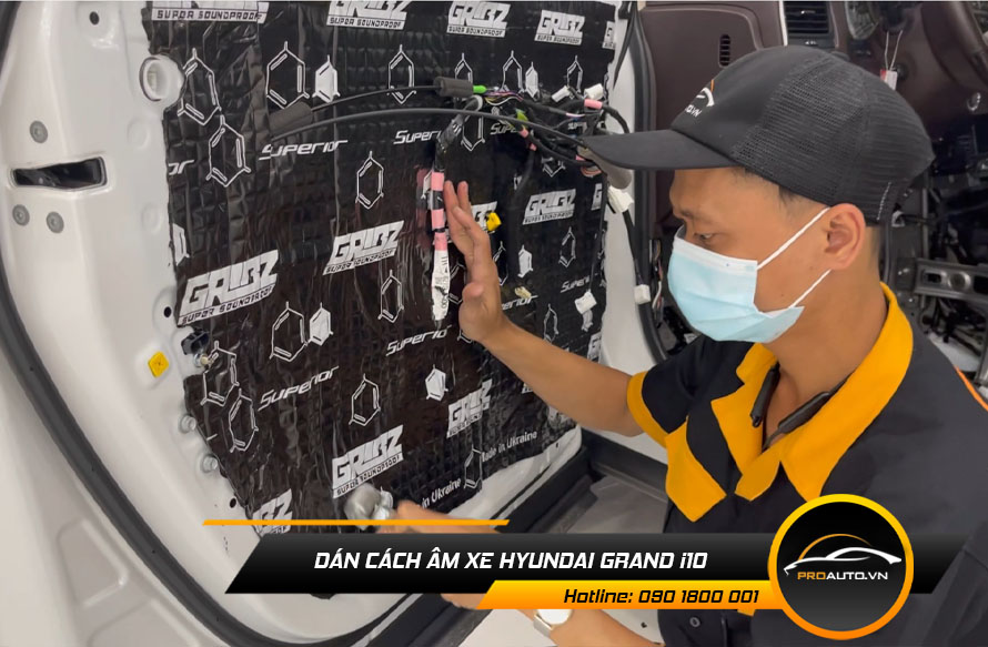 Cách âm chống ồn xe Hyundai Grand i10 vị trí cửa