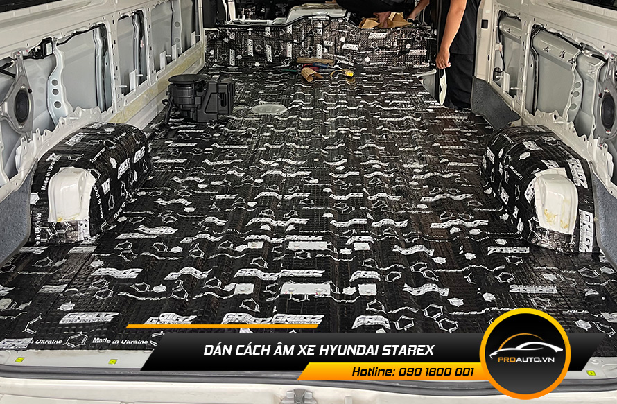 Cách âm chống ồn xe Hyundai Starex vị trí sàn xe