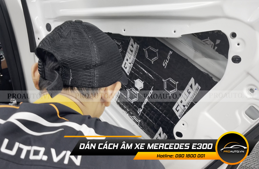 Cách âm chống ồn xe Mercedes E300 vị trí cửa
