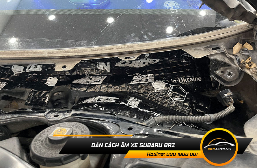 Cách âm chống ồn xe Subaru BRZ vị trí khoang máy