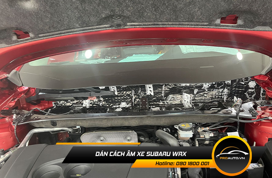 Cách âm chống ồn xe Subaru WRX vị trí khoang máy