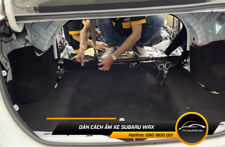 Tiêu âm chống ù xe Subaru WRX vị trí sàn xe