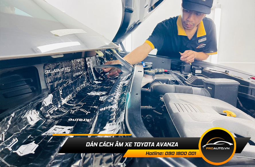 Cách âm chống ồn xe Toyota Avanza vị trí khoang máy