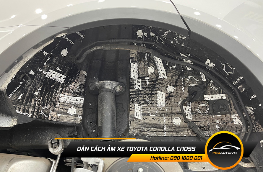 Cách âm chống ồn xe Toyota Corolla Cross vị trí hốc bánh