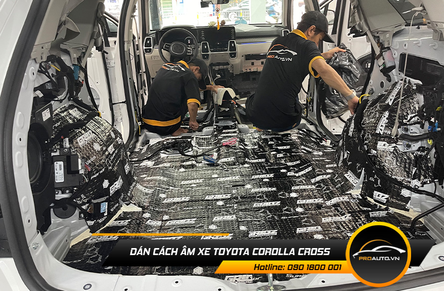 Cách âm chống ồn xe Toyota Corolla Cross vị trí sàn xe
