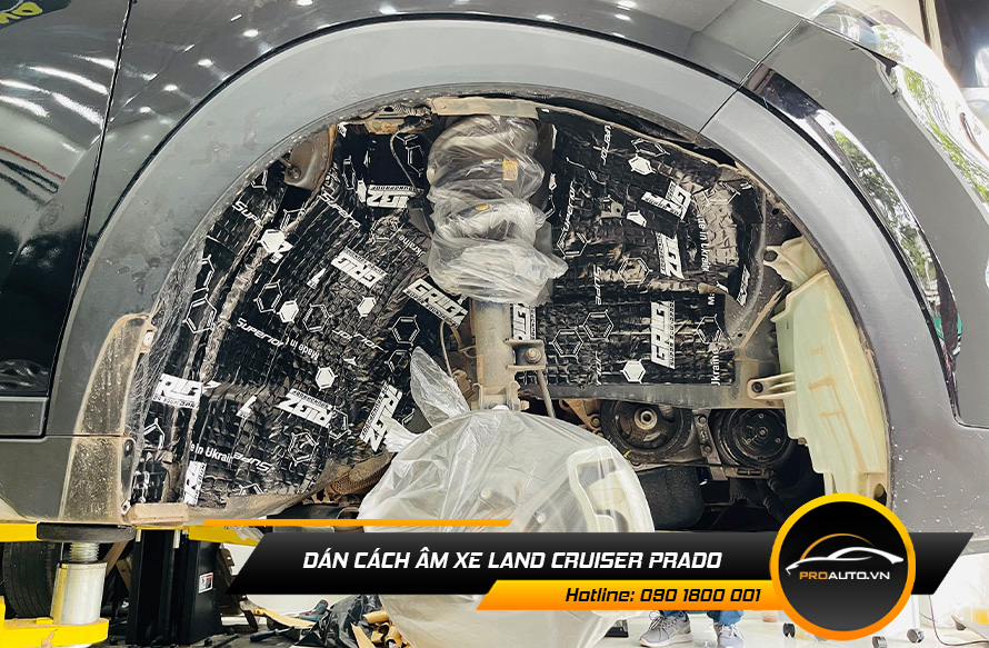 Cách âm chống ồn xe Toyota Prado vị trí hốc bánh