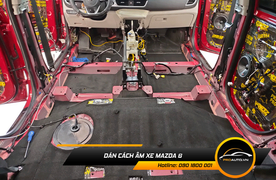 Thi công dán tiêu âm xe Mazda 6
