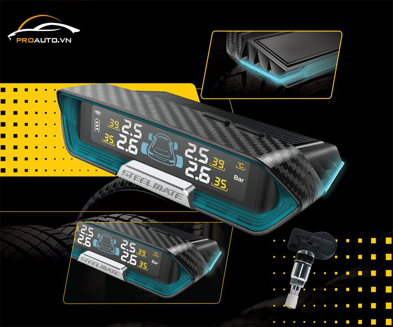 Cảm biến áp suất lốp Steelmate van trong 