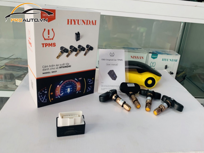 Lắp cảm biến áp suất lốp cho xe Hyundai Starex