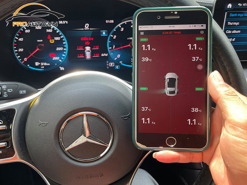 Lắp Cảm Biến Áp Suất Lốp Cho Xe Mercedes Benz V-Class