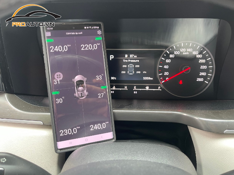 Lắp Cảm Biến Áp Suất Lốp Cho Xe Kia Sedona