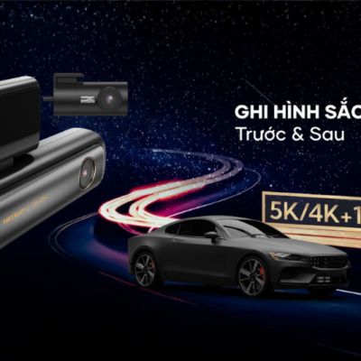 Camera Vietmap TS-5K giúp ghi hình kép toàn cảnh trước & sau