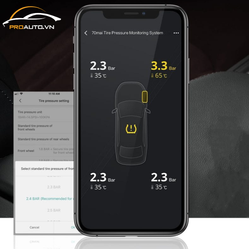 Cảnh báo kịp thời các vấn đề về áp suất lốp
