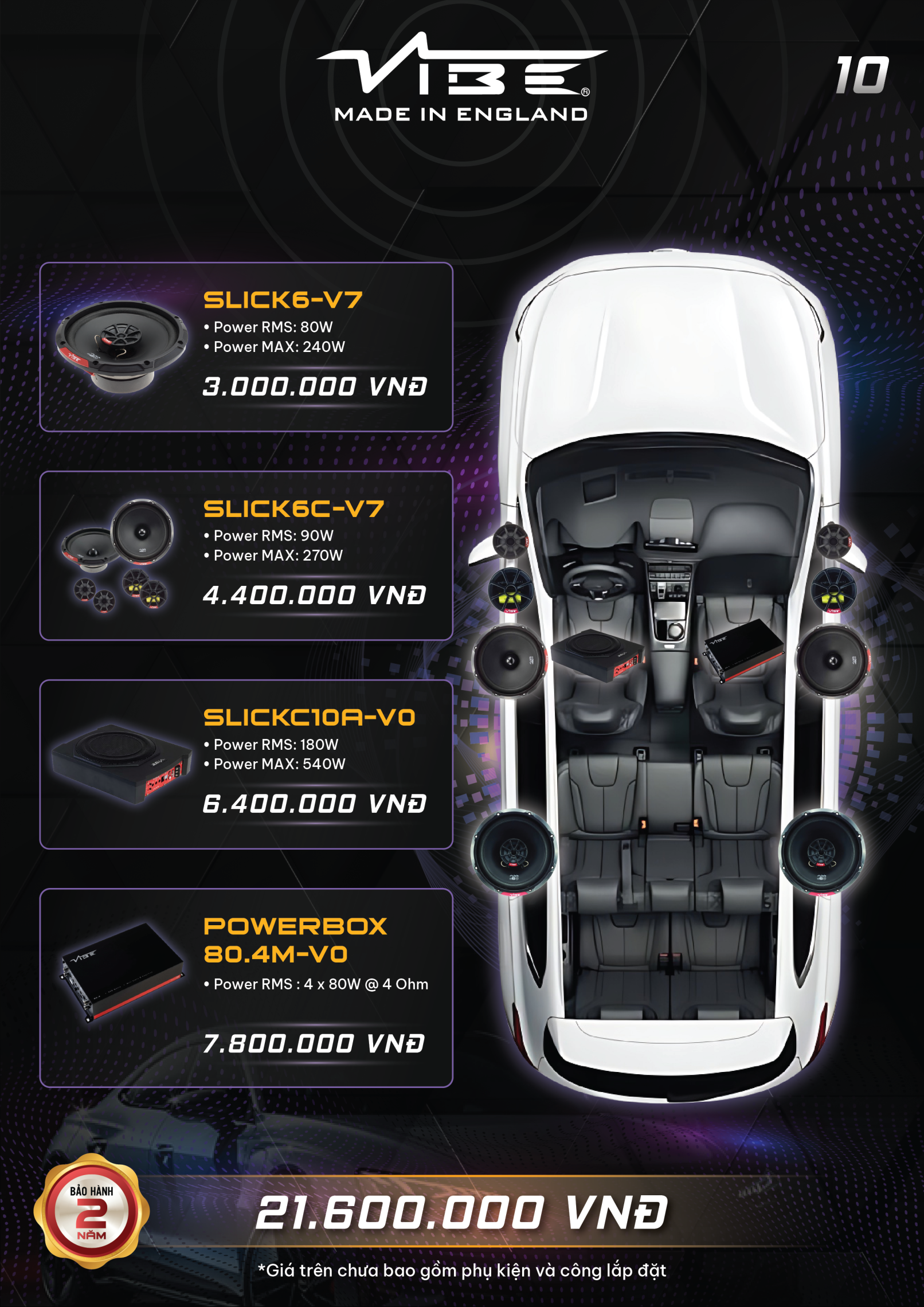 Cấu hình âm thanh Vibe 10