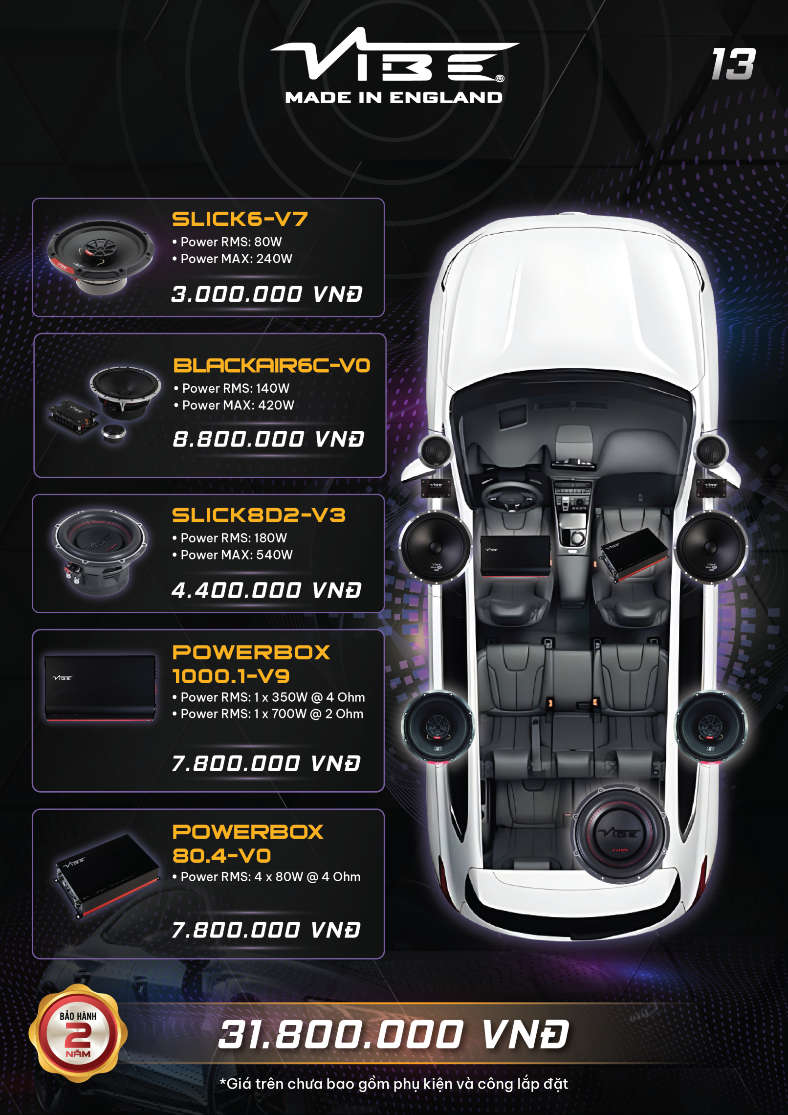 Cấu hình âm thanh Vibe 13