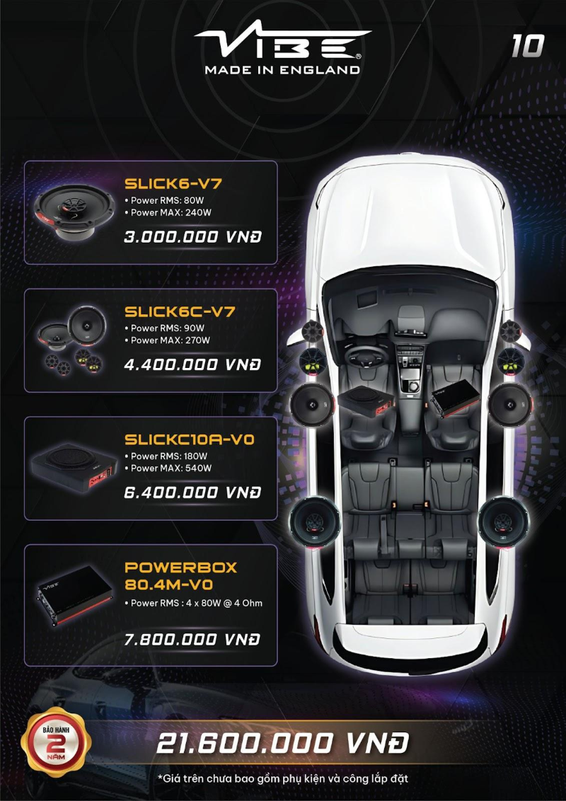 Cấu hình nâng cấp âm thanh Vibe cho xe Honda City (10)