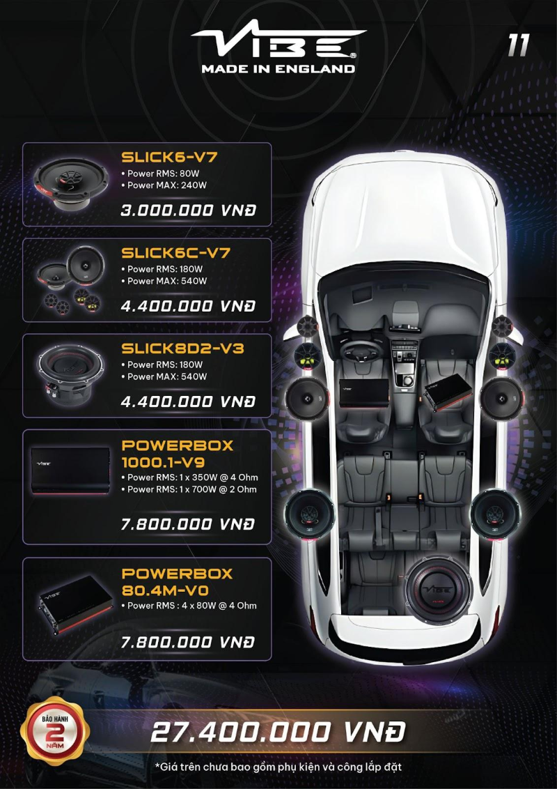 Cấu hình nâng cấp âm thanh Vibe cho xe Honda City (11)