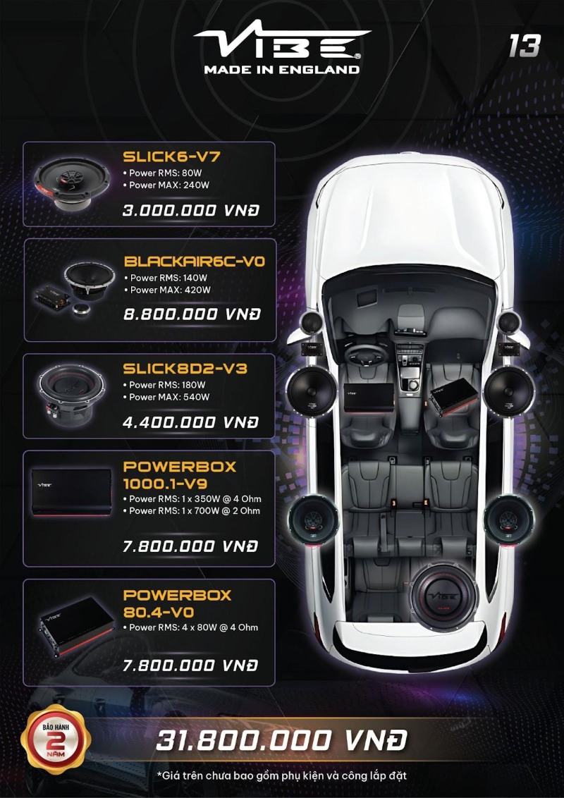 Cấu hình nâng cấp âm thanh Vibe cho xe Honda City (13)