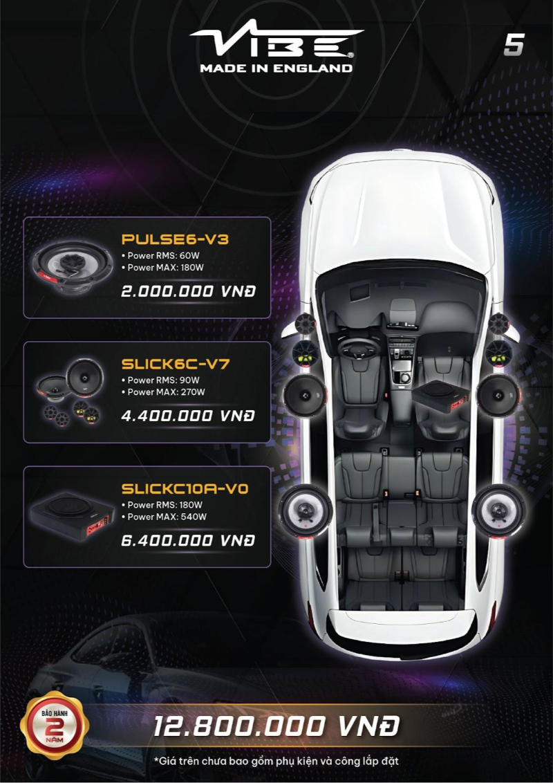 Cấu hình nâng cấp âm thanh Vibe cho xe Honda City (5)