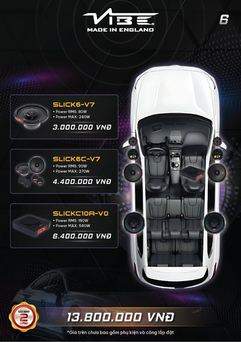 Cấu hình nâng cấp âm thanh Vibe cho xe Honda City (6)