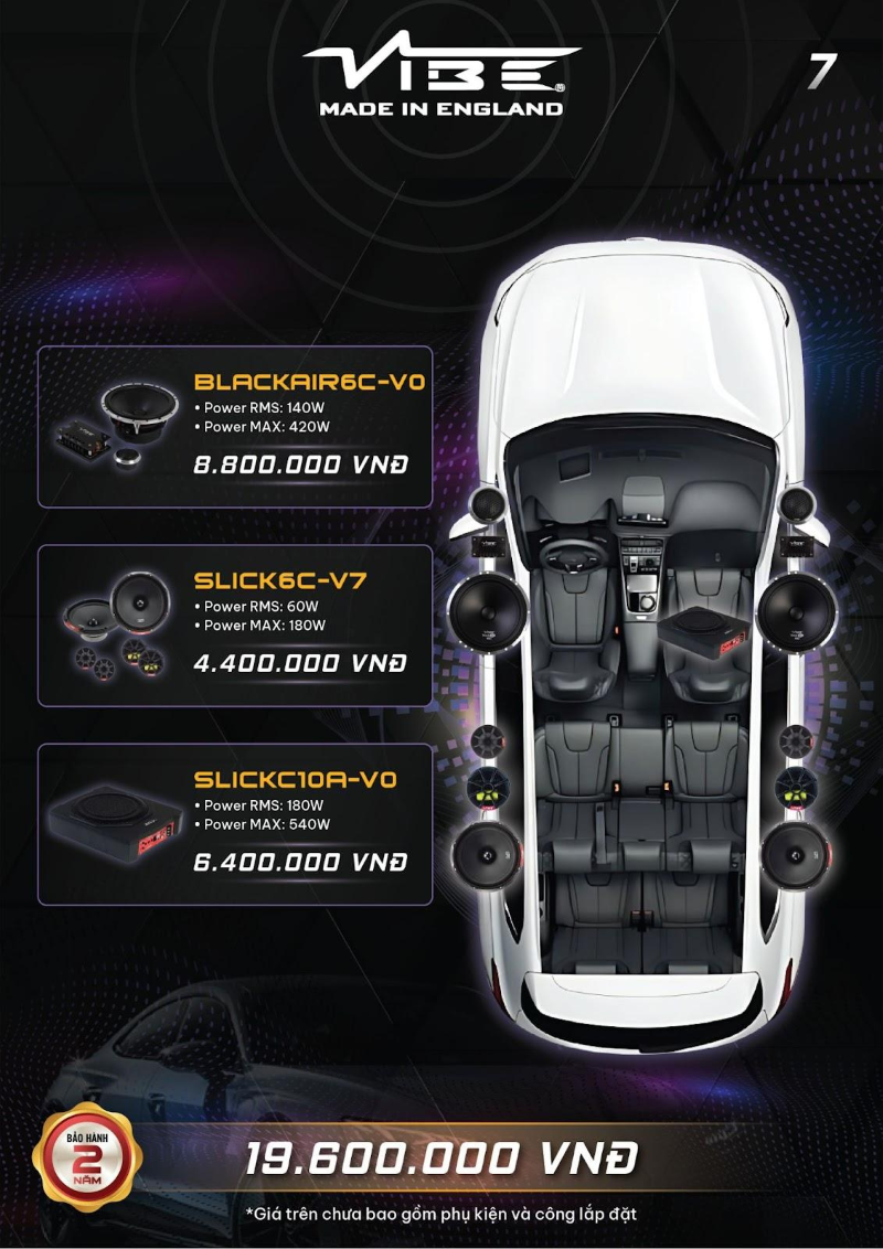 Cấu hình nâng cấp âm thanh Vibe cho xe Honda City (7)