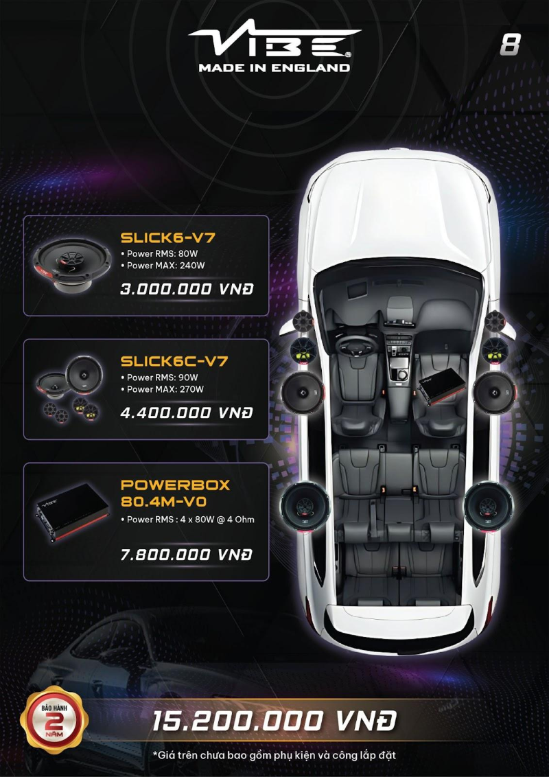 Cấu hình nâng cấp âm thanh Vibe cho xe Honda City (8)