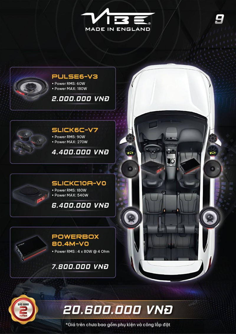 Cấu hình nâng cấp âm thanh Vibe cho xe Honda City (9)