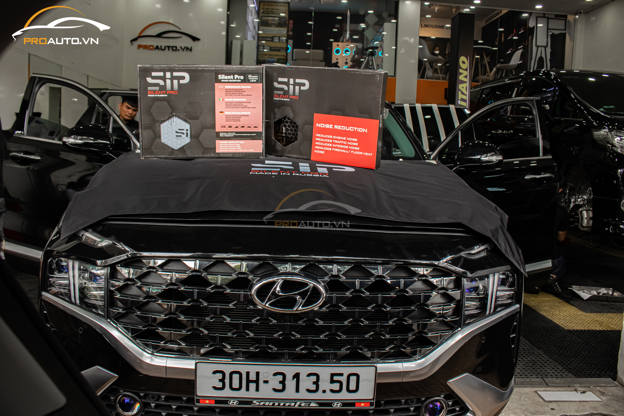 Dán cách âm chống ồn xe Hyundai SantaFe