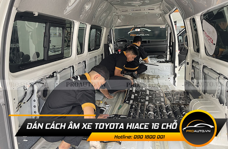 Dán cách âm chống ồn xe Hiace vị trí sàn xe