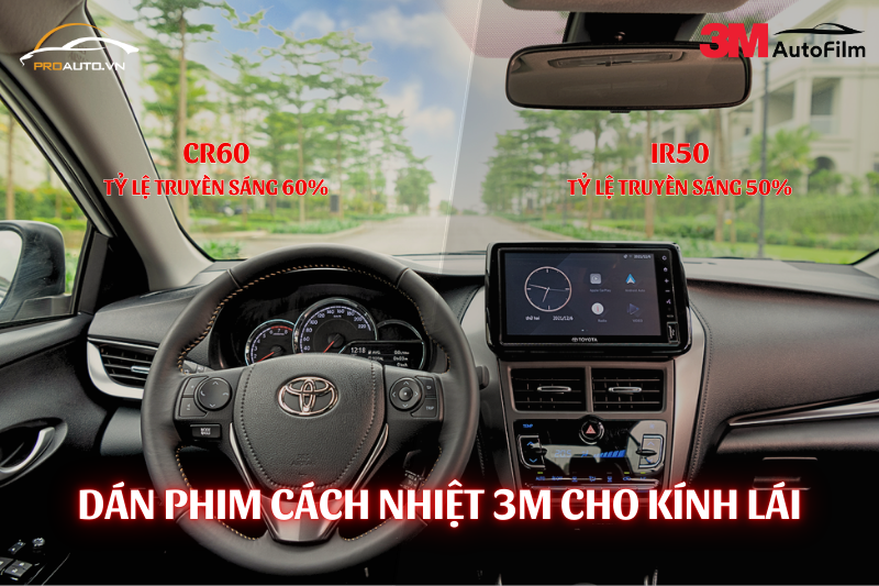 Dán phim cách nhiệt 3M cho kính lái
