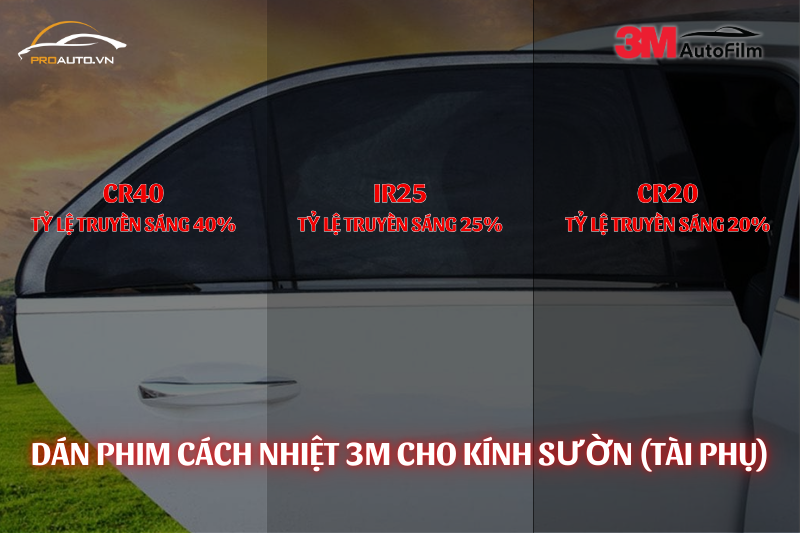 Dán phim cách nhiệt 3M cho kính sườn trước (tài phụ)