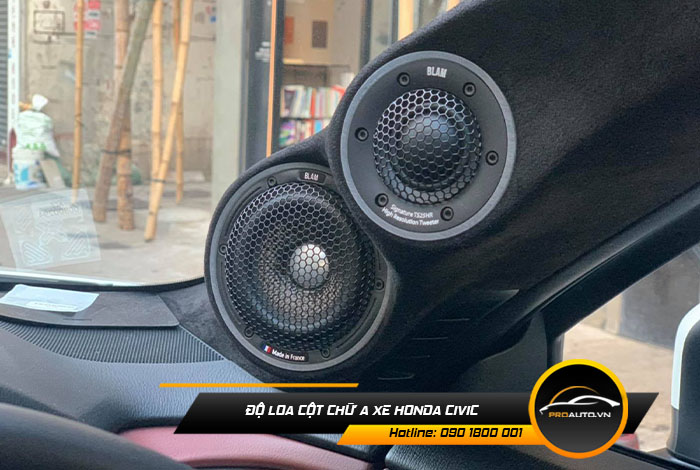 Độ loa cột chữ A xe Honda Civic