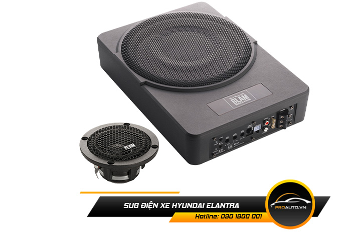 Gắn sub điện nâng cấp âm thanh xe Hyundai Elantra