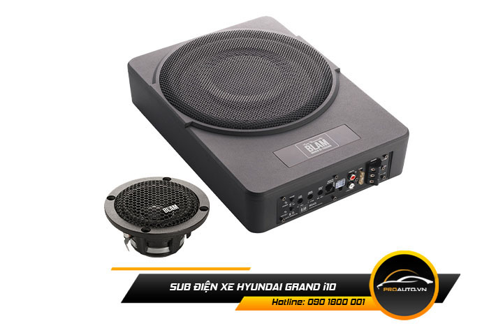 Gắn sub điện nâng cấp âm thanh xe Hyundai Grand i10