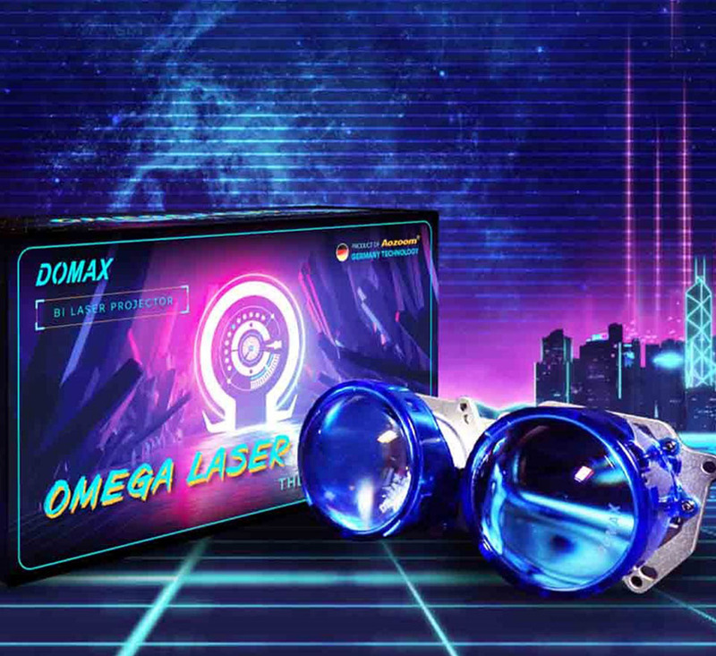 Độ đèn Ô Tô Bi Laser Aozoom Domax Omega