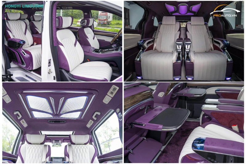 Độ ghế Limousine Toyota Sienna tím mộng mơ