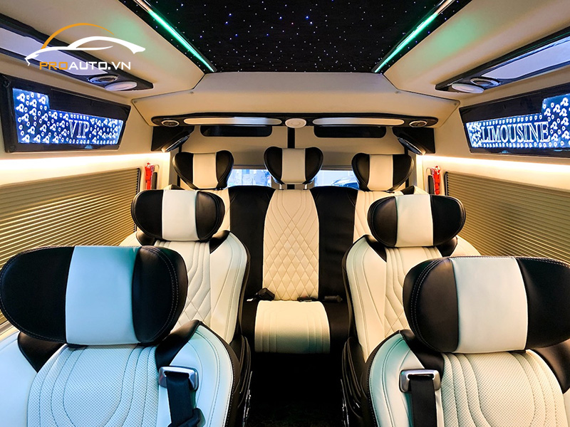 Độ ghế Limousine xe Ford Transit 16 chỗ mẫu Lexus
