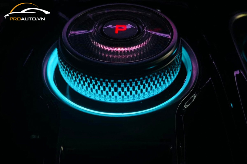 Độ led nội thất núm xoay cần số xe Kia Carnival