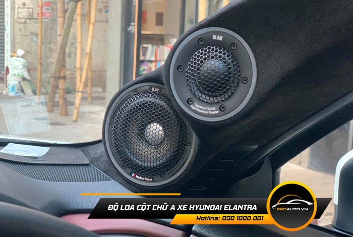 Độ loa cột chữ A xe Hyundai Elantra