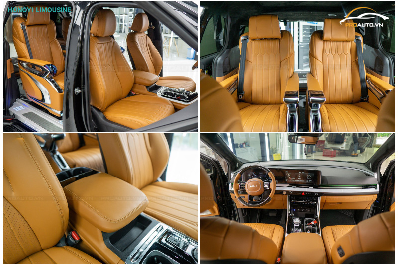 Độ xe Limousine da bò sang trọng