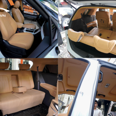 Đổi màu nội thất màu nâu sữa cho Kia Carnival