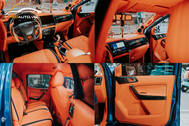 Ford Raptor đổi màu nội thất màu cam