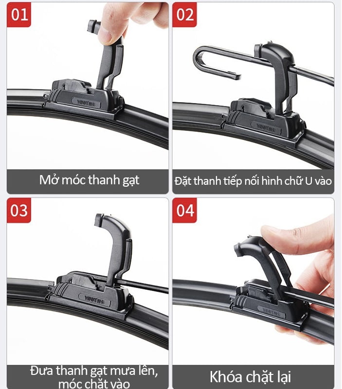 Hướng dẫn sử dụng gạt mưa ô tô Silicon