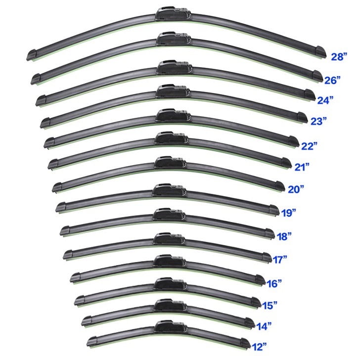 Kích thước gạt mưa silicon (inch)