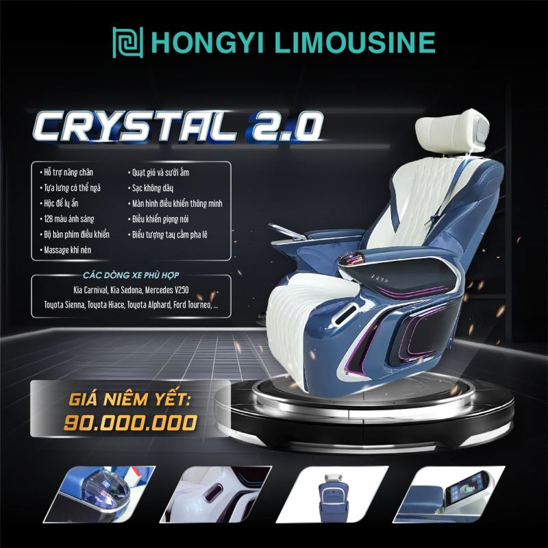 Ghế Limousine Crystal 2.0 thể hiện sự đẳng cấp