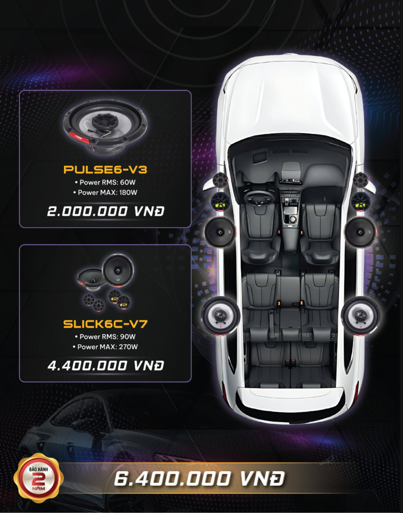 Giá cấu hình độ 1 cặp loa 2 way và 1 cặp loa đồng trục 