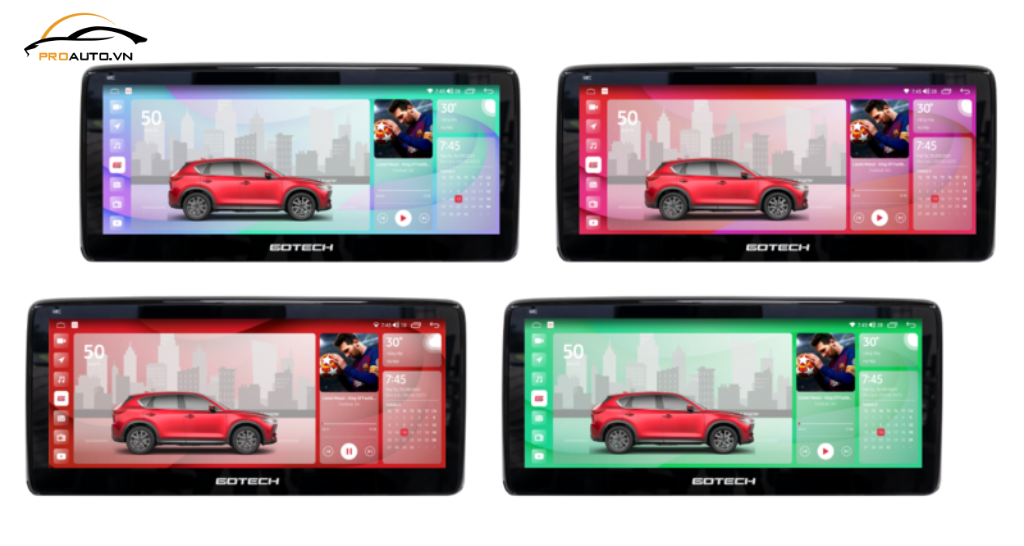Giao diện màn hình ô tô thông minh Gotech GT Mazda Pro