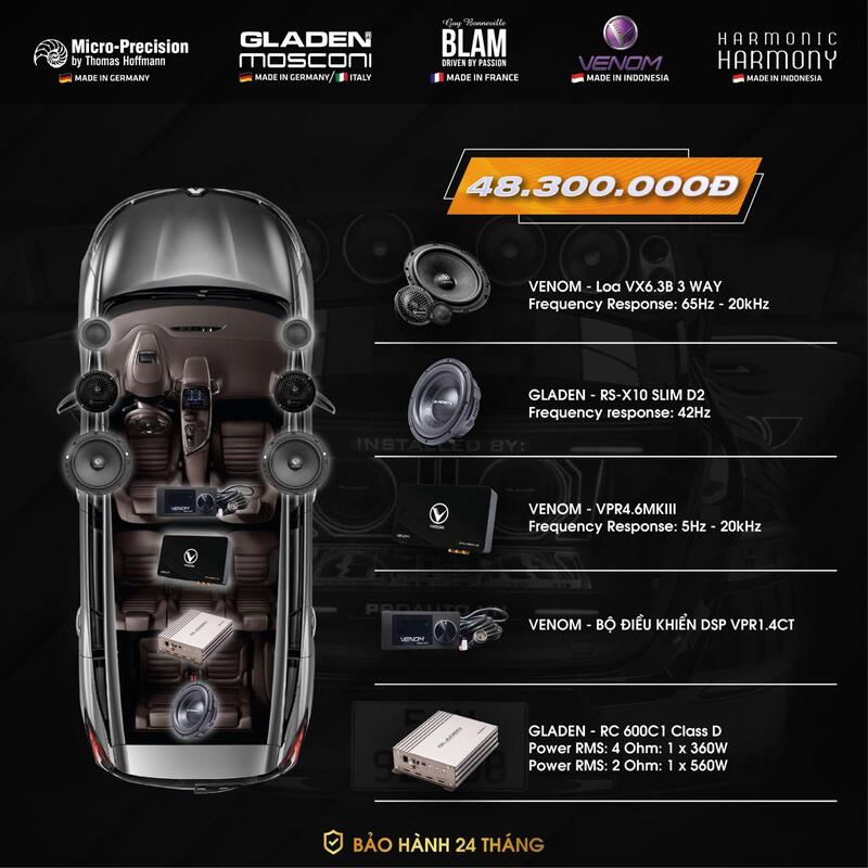 Bảng giá cấu hình âm thanh xe hơi 5 cho xe Vinfast VF9