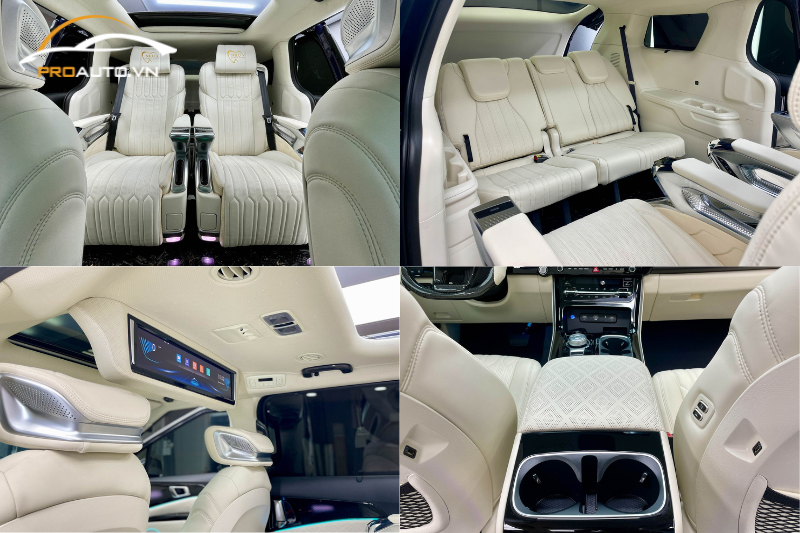 Kia Carnival đổi màu nội thất màu trắng tinh tế