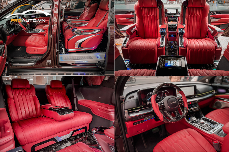 Kia Carnival với nội thất màu đỏ quyến rũ